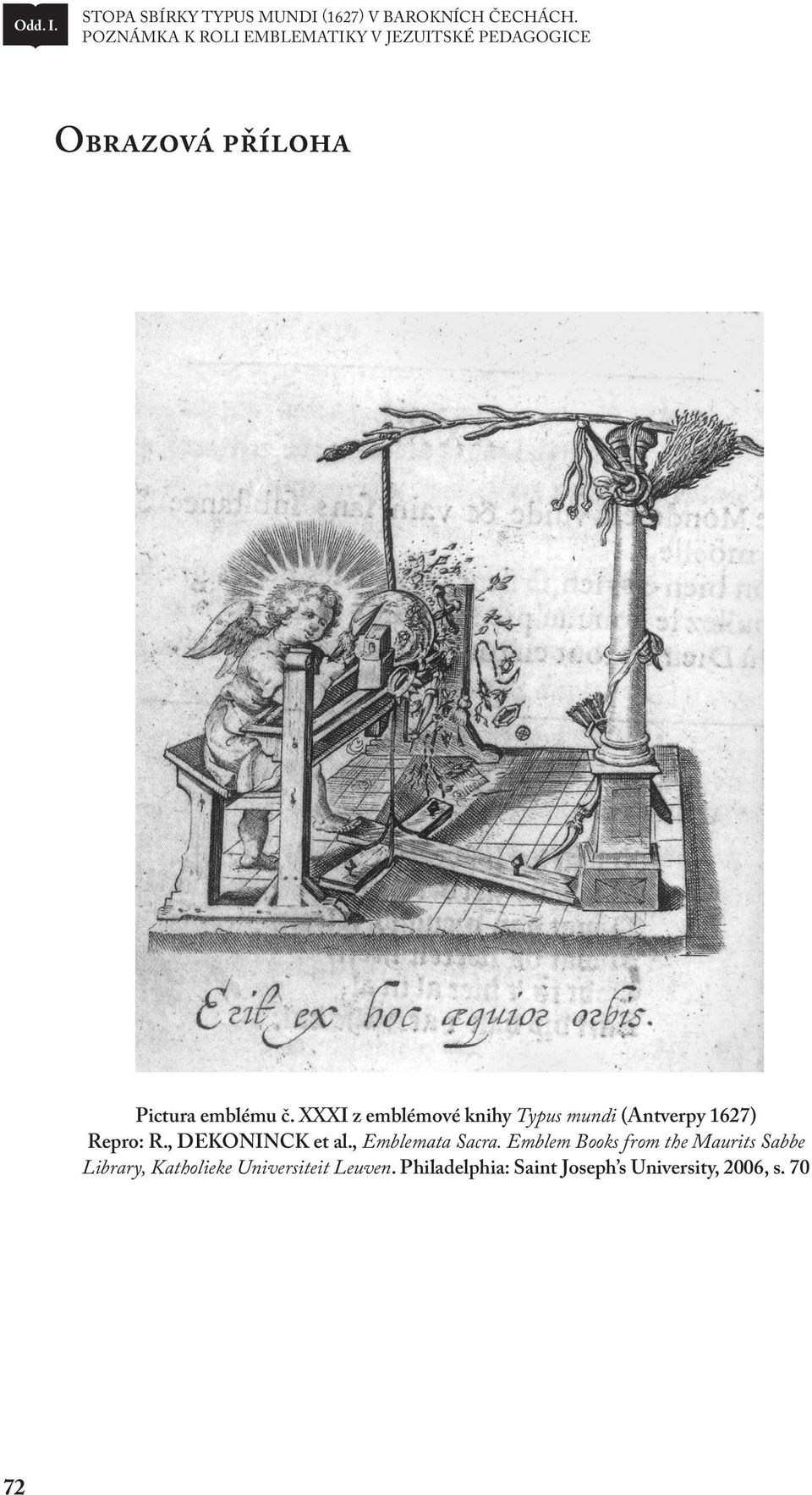 XXXI z emblémové knihy Typus mundi (Antverpy 1627) Repro: R., DEKONINCK et al.