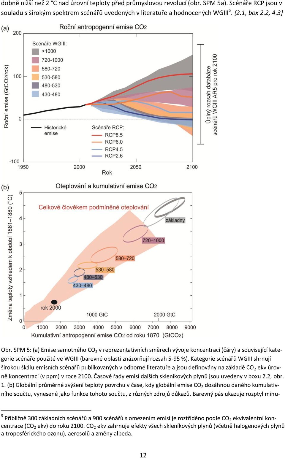 Kategorie scénářů WGIII shrnují širokou škálu emisních scénářů publikovaných v odborné literatuře a jsou definovány na základě CO 2 ekv úrovně koncentrací (v ppm) v roce 2100.