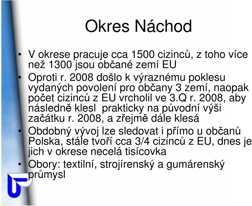 2008, aby následně klesl prakticky na původní výši začátku r.