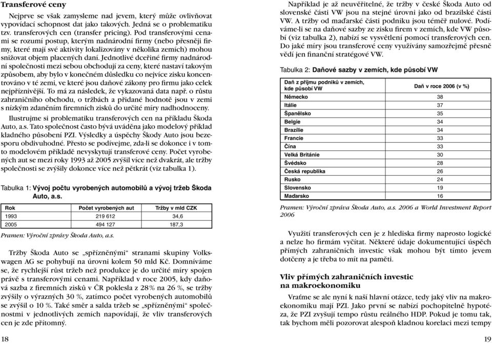 Jednotlivé dceřiné firmy nadnárodní společnosti mezi sebou obchodují za ceny, které nastaví takovým způsobem, aby bylo v konečném důsledku co nejvíce zisku koncentrováno v té zemi, ve které jsou