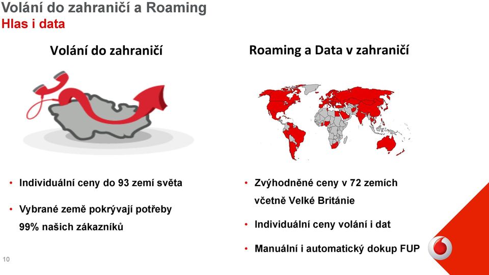 pokrývají potřeby 99% našich zákazníků Zvýhodněné ceny v 72 zemích