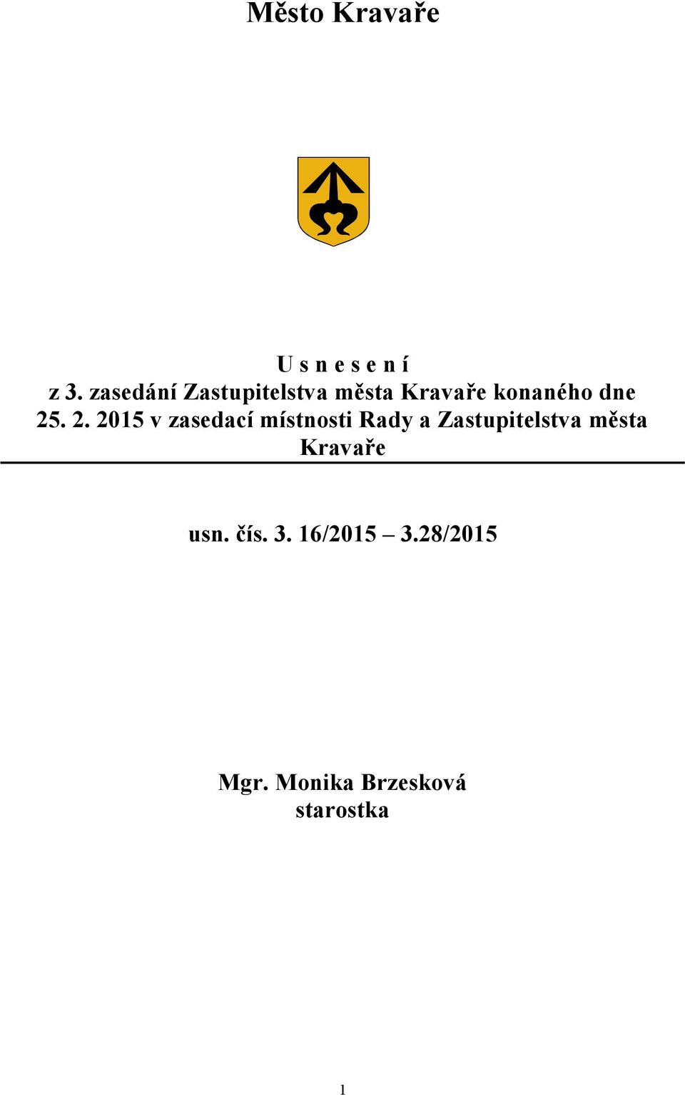 2. 2015 v zasedací místnosti Rady a Zastupitelstva