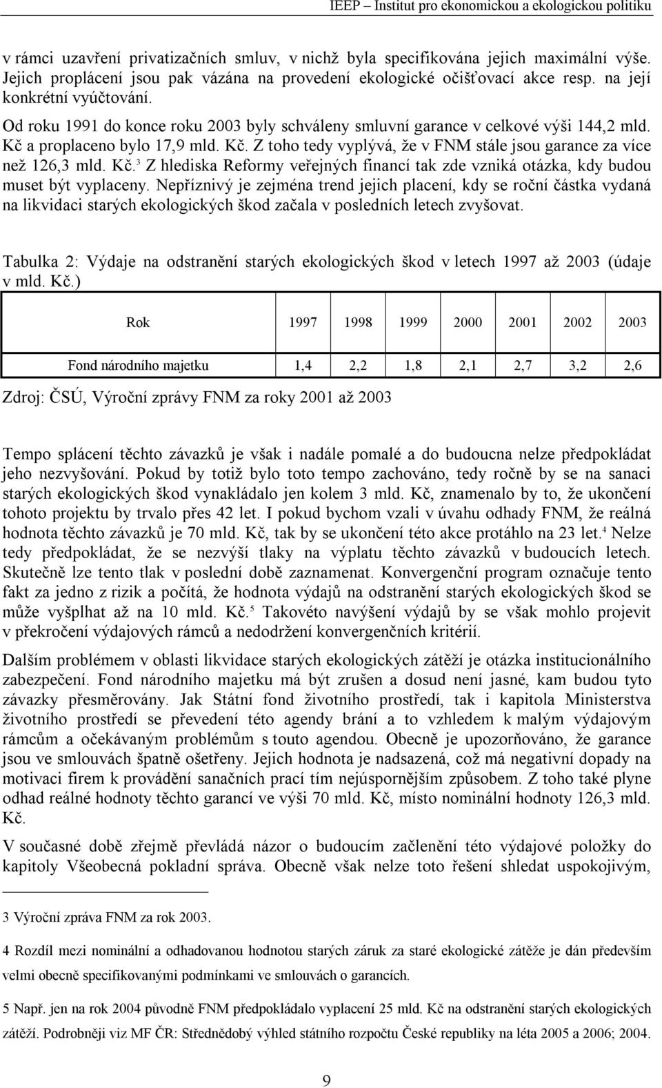 Nepříznivý je zejména trend jejich placení, kdy se roční částka vydaná na likvidaci starých ekologických škod začala v posledních letech zvyšovat.