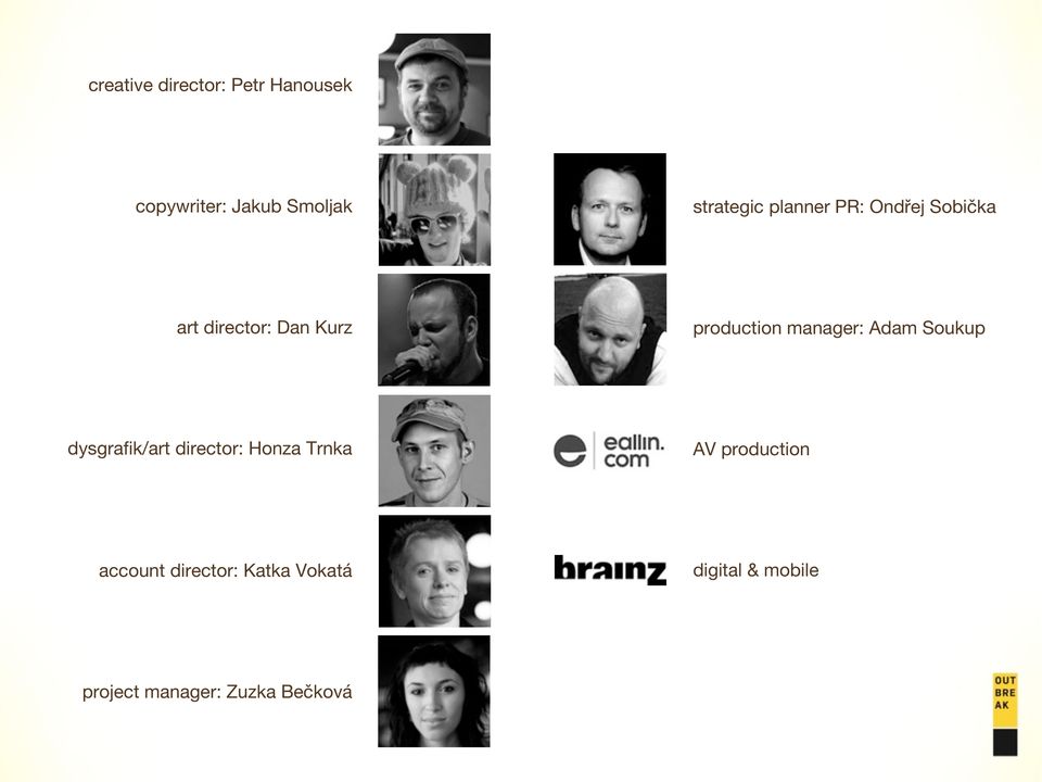 Adam Soukup dysgrafik/art director: Honza Trnka AV production account