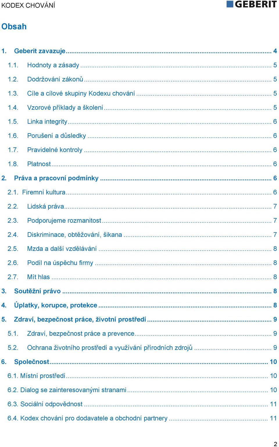 Diskriminace, obtěžování, šikana... 7 2.5. Mzda a další vzdělávání... 8 2.6. Podíl na úspěchu firmy... 8 2.7. Mít hlas... 8 3. Soutěžní právo... 8 4. Úplatky, korupce, protekce... 8 5.