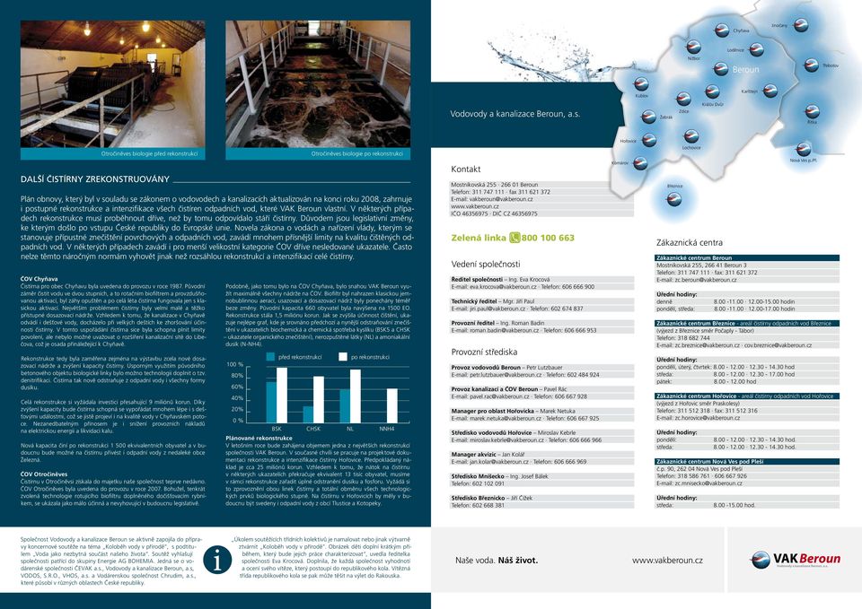 vodovodech a kanalizacích aktualizován na konci roku 2008, zahrnuje i postupné rekonstrukce a intenzifikace všech čistíren odpadních vod, které VAK Beroun vlastní.