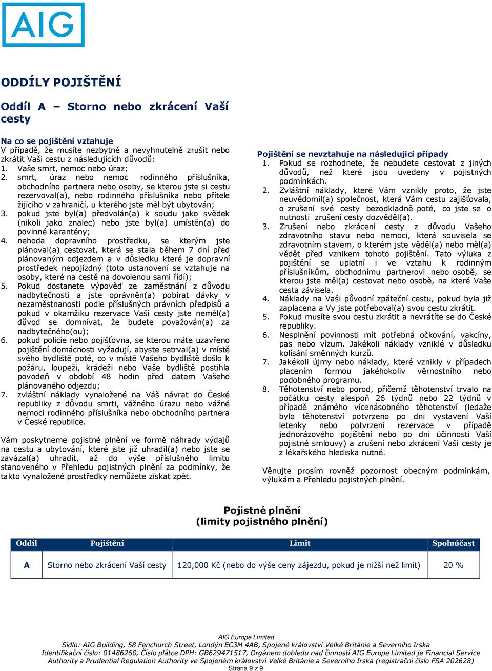 smrt, úraz nebo nemoc rodinného příslušníka, obchodního partnera nebo osoby, se kterou jste si cestu rezervoval(a), nebo rodinného příslušníka nebo přítele žijícího v zahraničí, u kterého jste měl