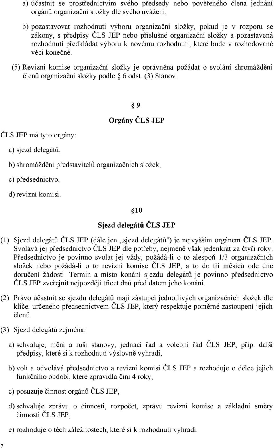 (5) Revizní komise organizační složky je oprávněna požádat o svolání shromáždění členů organizační složky podle 6 odst. (3) Stanov.