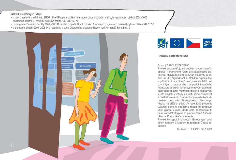 Grant získalo 12 vybraných organizací, mezi něž bylo rozděleno 542 017 v grantovém období 2004 2006 bylo rozděleno v rámci Operačního programu Rozvoj lidských zdrojů 318,82 mil.