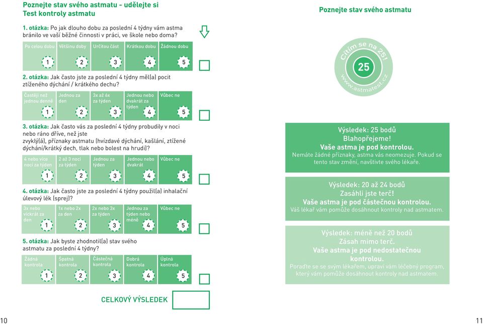 otázka: Jak často jste za poslední 4 týdny měl(a) pocit ztíženého dýchání / krátkého dechu? 25 Častěji než jednou denně Jednou za den 3x až 6x za týden Jednou nebo dvakrát za týden Vůbec ne 3.