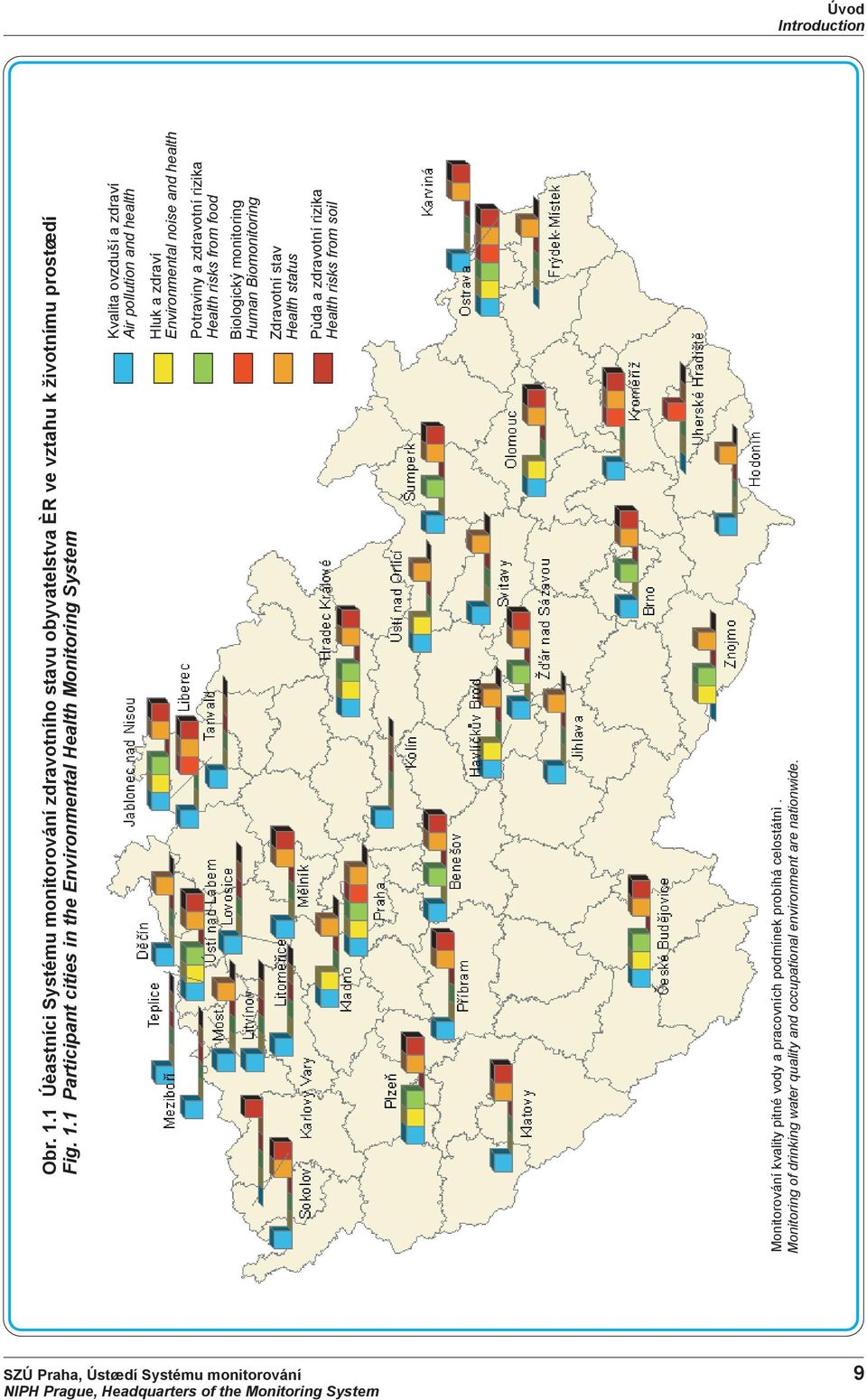 1 Participant cities in the Environmental Health Monitoring System Kvalita ovzduší a zdraví Air pollution and health Hluk a zdraví Environmental noise and health