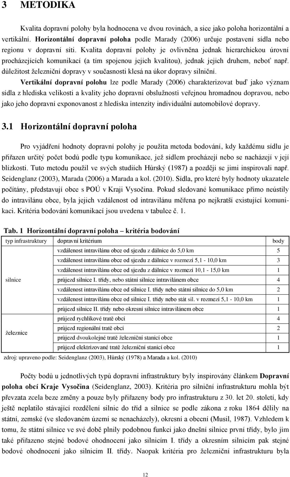 Kvalita dopravní polohy je ovlivněna jednak hierarchickou úrovní procházejících komunikací (a tím spojenou jejich kvalitou), jednak jejich druhem, neboť např.