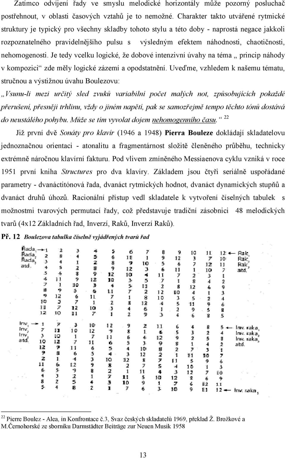 chaotičnosti, nehomogenosti. Je tedy vcelku logické, že dobové intenzivní úvahy na téma princip náhody v kompozici zde měly logické zázemí a opodstatnění.