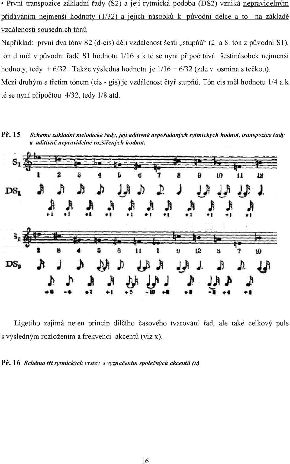 tón z původní S1), tón d měl v původní řadě S1 hodnotu 1/16 a k té se nyní připočítává šestinásobek nejmenší hodnoty, tedy + 6/32. Takže výsledná hodnota je 1/16 + 6/32 (zde v osmina s tečkou).