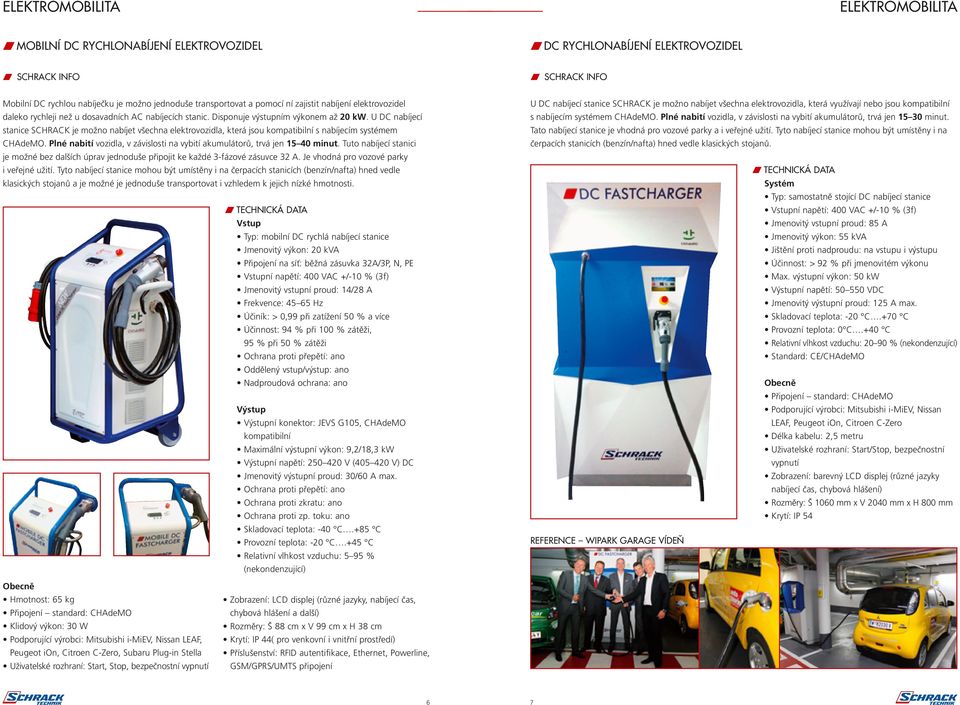 U DC nabíjecí stanice SCHRACK je možno nabíjet všechna elektrovozidla, která jsou kompatibilní s nabíjecím systémem CHAdeMO.