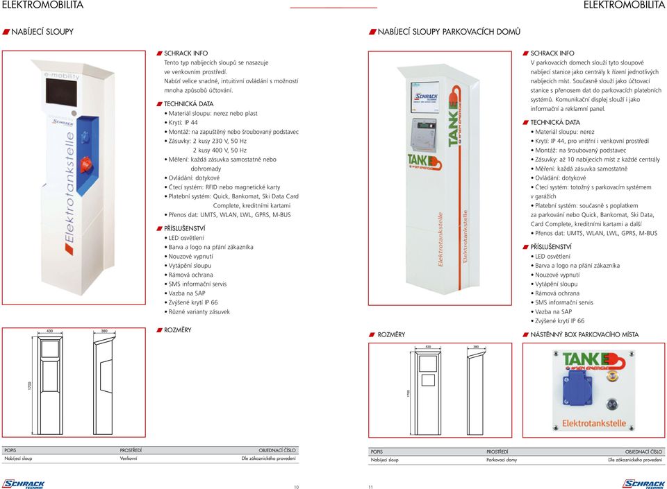 Ovládání: dotykové Čtecí systém: RFID nebo magnetické karty Platební systém: Quick, Bankomat, Ski Data Card Complete, kreditními kartami Přenos dat: UMTS, WLAN, LWL, GPRS, M-BUS LED osvětlení Barva a