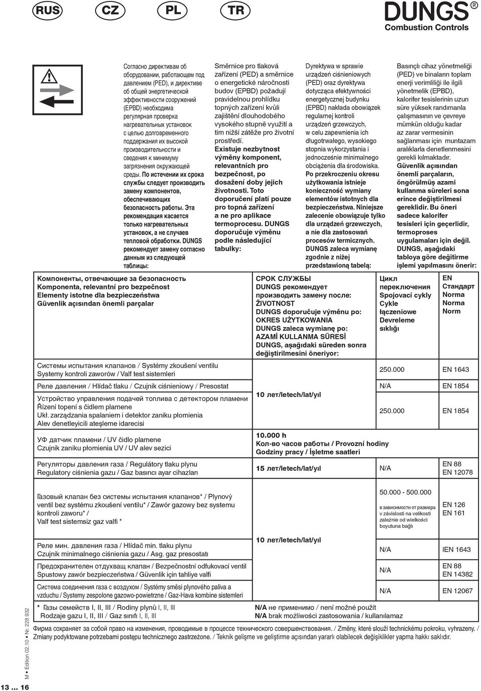 По истечении их срока службы следует производить замену компонентов, обеспечивающих безопасность работы. Эта рекомендация касается только нагревательных установок, а не случаев тепловой обработки.