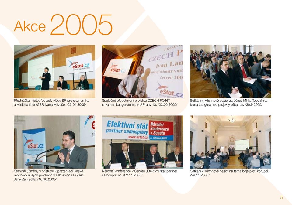 2005/ Setkání v Michnově paláci za účasti Mirka Topolánka, Ivana Langera nad projekty estat.cz. /20.9.