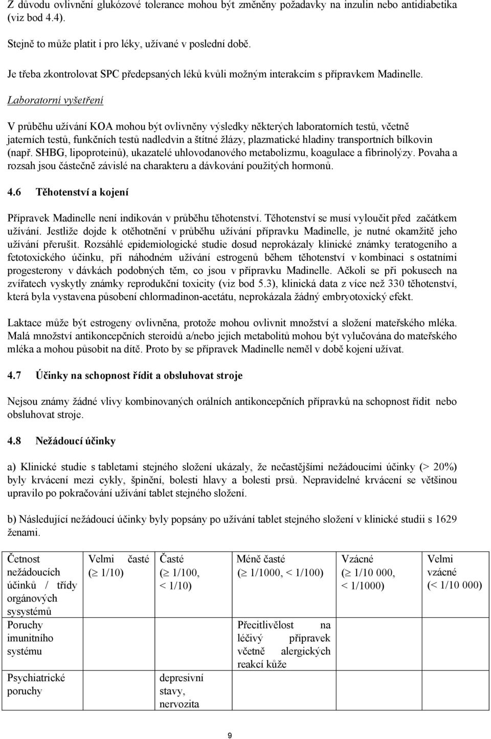 Laboratorní vyšetření V průběhu užívání KOA mohou být ovlivněny výsledky některých laboratorních testů, včetně jaterních testů, funkčních testů nadledvin a štítné žlázy, plazmatické hladiny