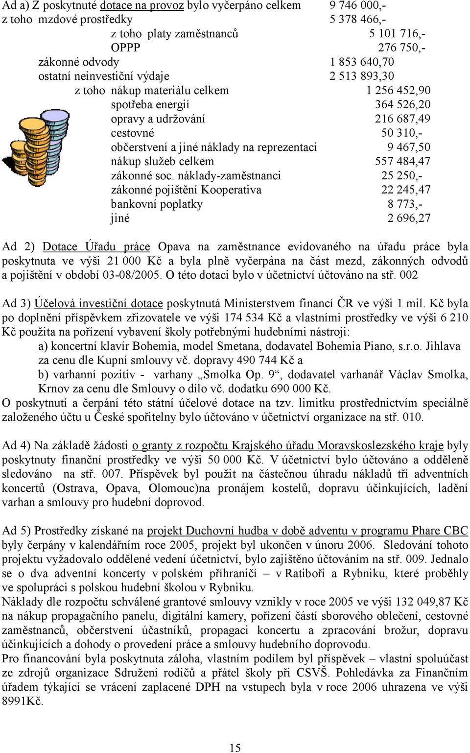 467,50 nákup služeb celkem 557 484,47 zákonné soc.