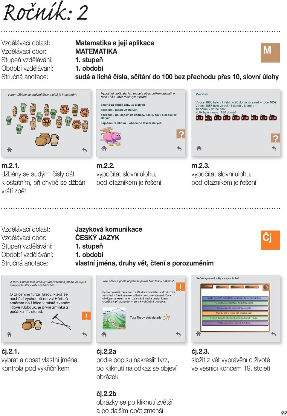 vypočítat slovní úlohu, pod otazníkem je řešení ČESKÝ JAZYK vlastní jména, druhy vět, čtení s porozuměním Čj čj.2.1.