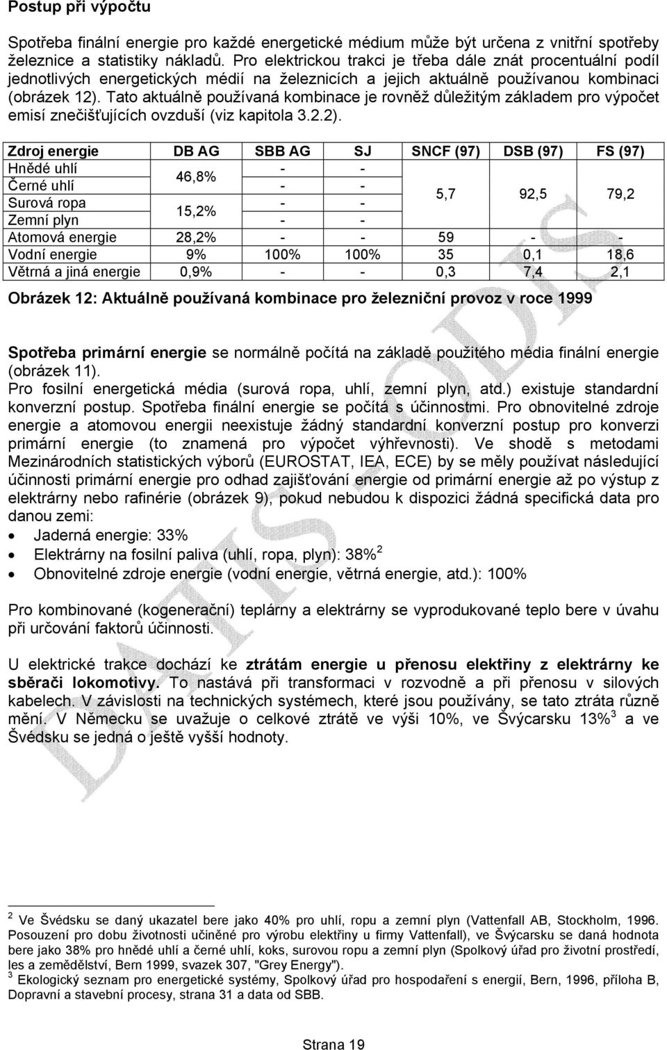 Tato aktuálně používaná kombinace je rovněž důležitým základem pro výpočet emisí znečišťujících ovzduší (viz kapitola 3.2.2).