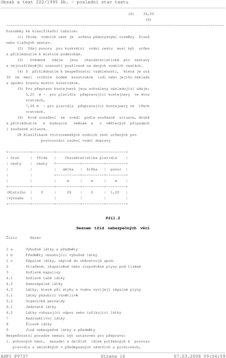 (3) Uvedené údaje jsou charakteristické pro sestavy s nejrozšířenější nosností používané na daných vodních cestách.