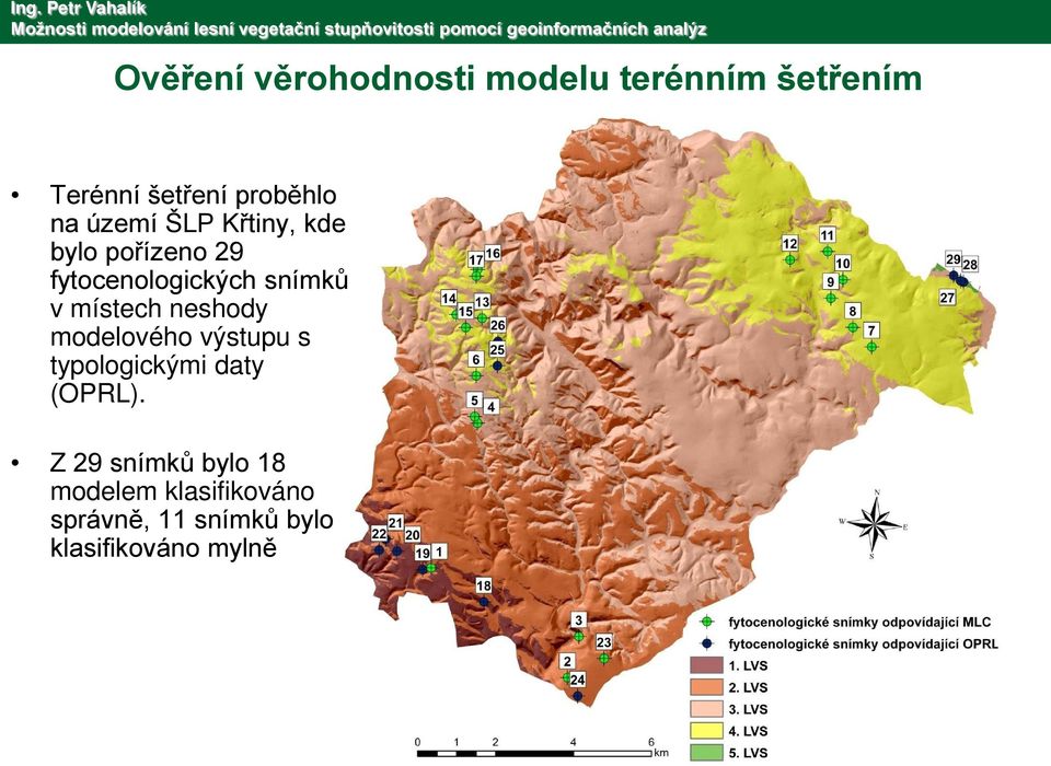 místech neshody modelového výstupu s typologickými daty (OPRL).