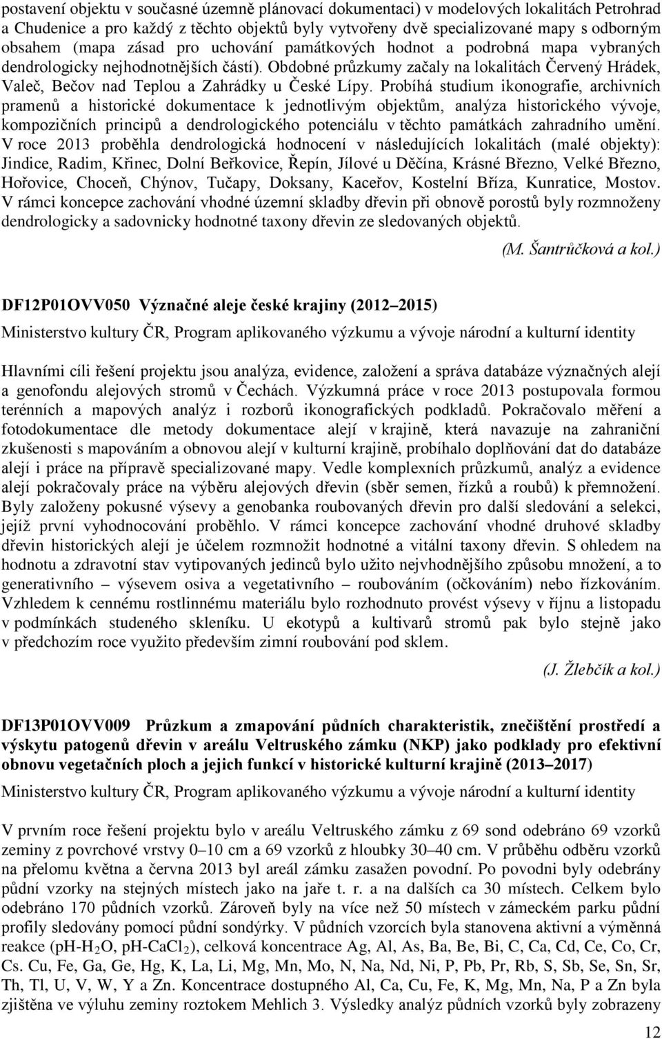 Obdobné průzkumy začaly na lokalitách Červený Hrádek, Valeč, Bečov nad Teplou a Zahrádky u České Lípy.