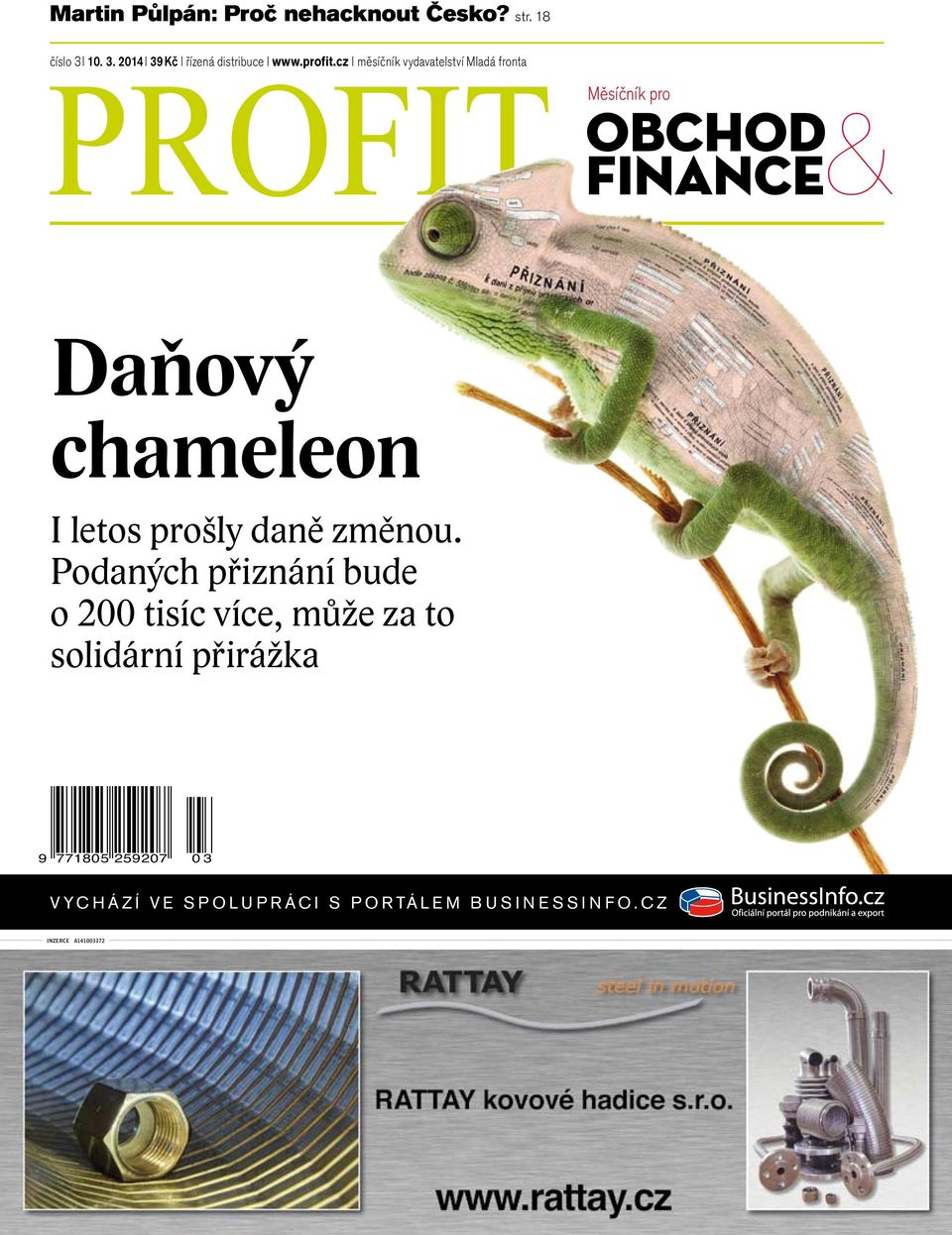 cz l měsíčník vydavatelství Mladá fronta Měsíčník pro Daňový chameleon I letos prošly daně