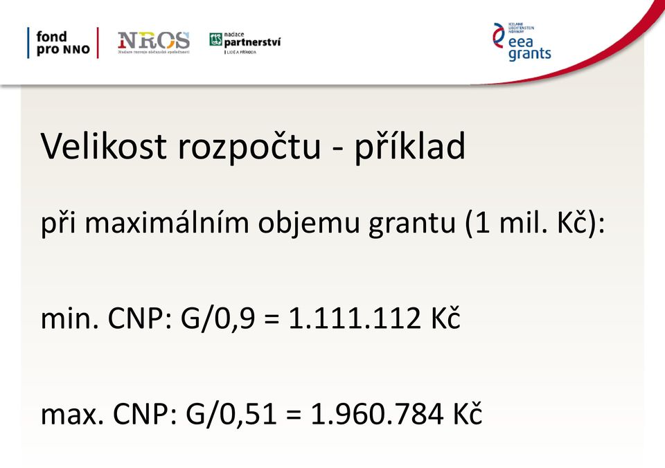 Kč): min. CNP: G/0,9 = 1.111.