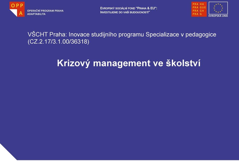 studijního programu Specializace v pedagogice (CZ.