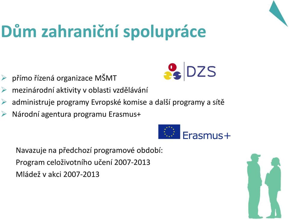 další programy a sítě Národní agentura programu Erasmus+ Navazuje na