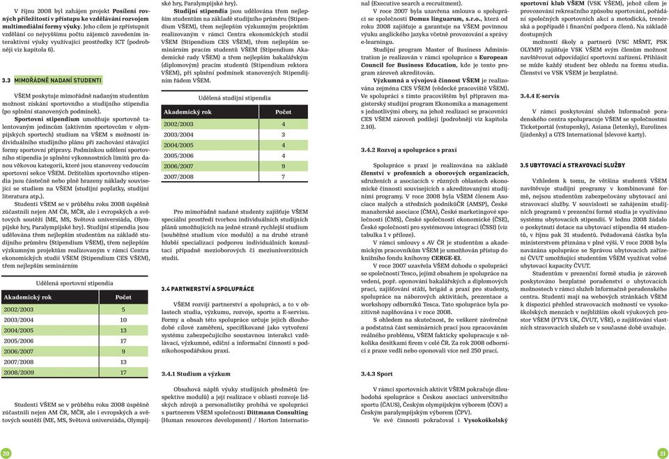 3 MIMOŘÁDNĚ NADANÍ STUDENTI VŠEM poskytuje mimořádně nadaným studentům možnost získání sportovního a studijního stipendia (po splnění stanovených podmínek).