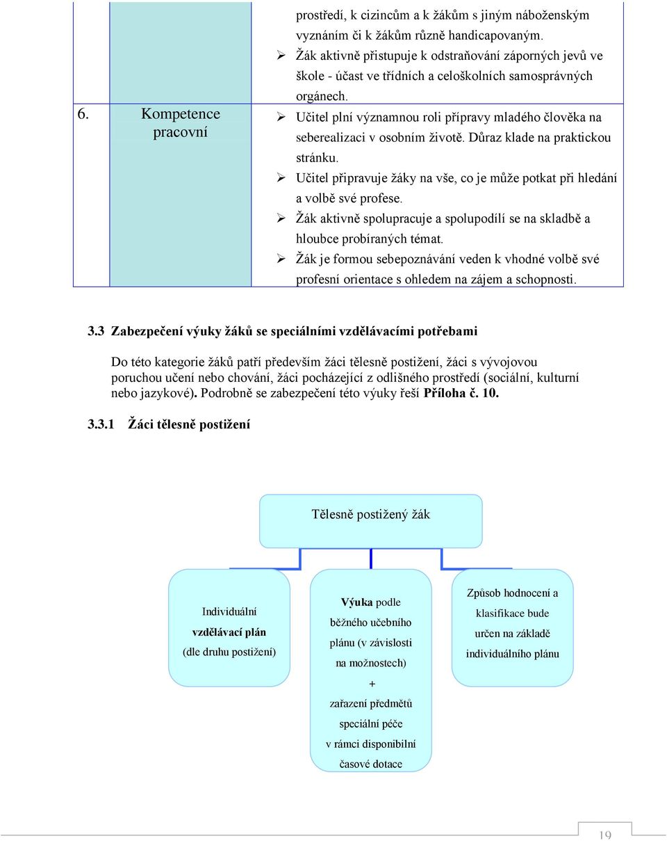 Učitel plní významnou roli přípravy mladého člověka na seberealizaci v osobním životě. Důraz klade na praktickou stránku.