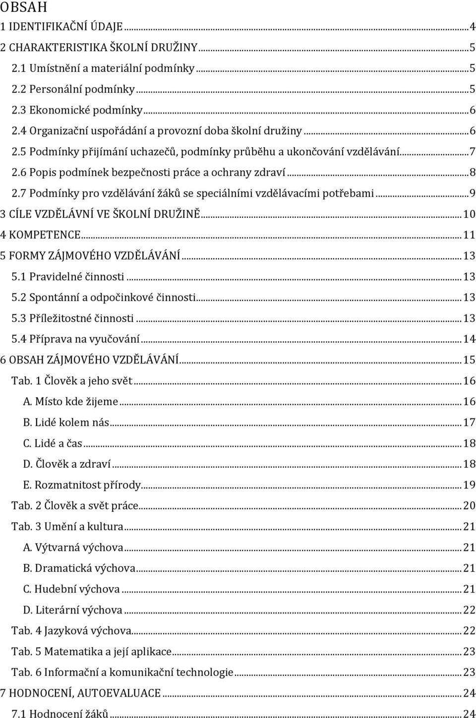 7 Podmínky pro vzdělávání žáků se speciálními vzdělávacími potřebami... 9 3 CÍLE VZDĚLÁVNÍ VE ŠKOLNÍ DRUŽINĚ... 10 4 KOMPETENCE... 11 5 FORMY ZÁJMOVÉHO VZDĚLÁVÁNÍ... 13 5.