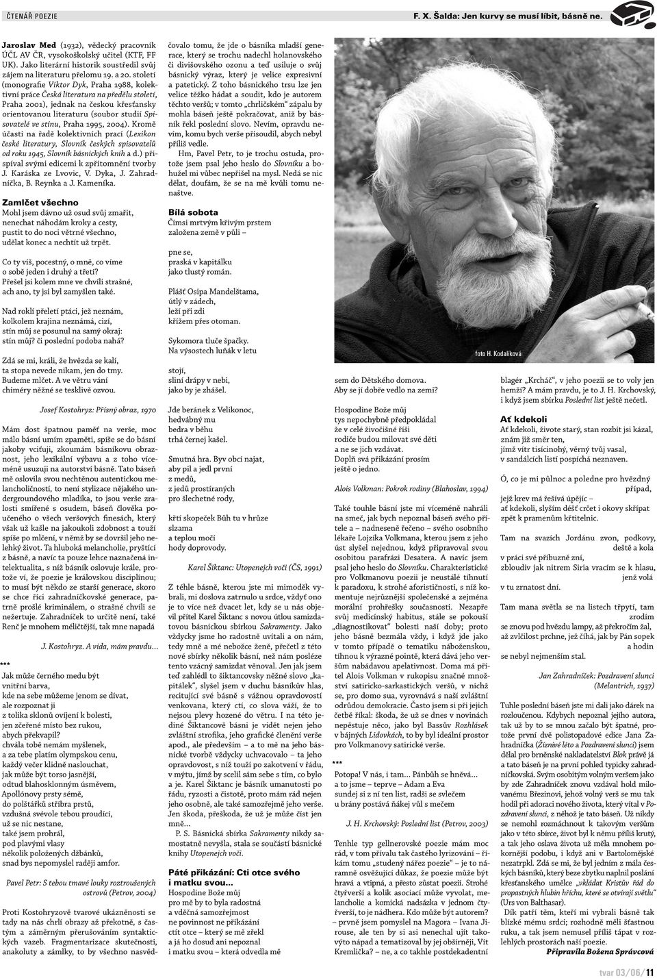 století (monografie Viktor Dyk, Praha 1988, kolektivní práce Česká literatura na předělu století, Praha 2001), jednak na českou křesťansky orientovanou literaturu (soubor studií Spisovatelé ve stínu,