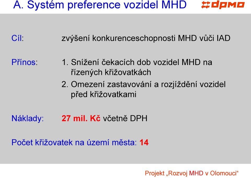 Snížení čekacích dob vozidel MHD na řízených křižovatkách 2.