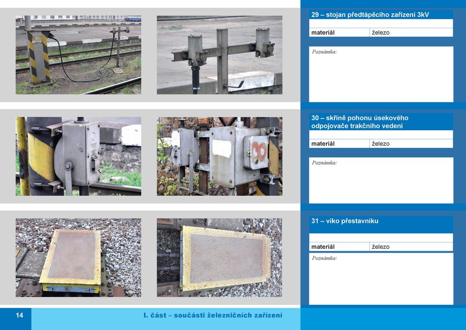 trakčního vedení železo 31 víko přestavníku