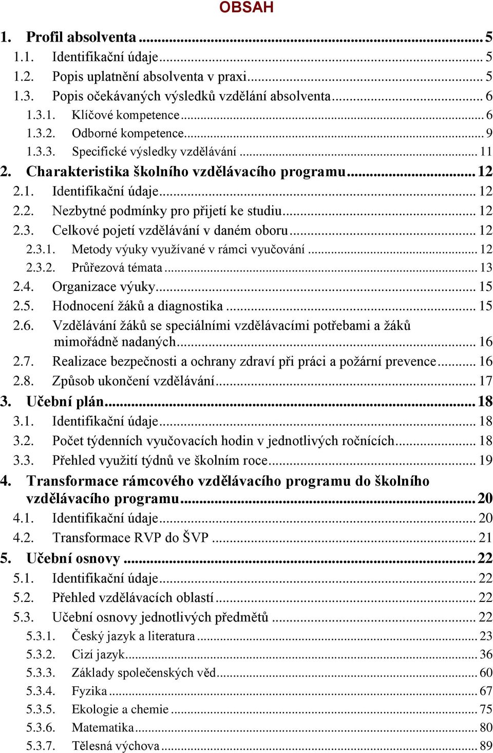 .. 12 2.3.1. Metody výuky využívané v rámci vyučování... 12 2.3.2. Průřezová témata... 13 2.4. Organizace výuky... 15 2.5. Hodnocení žáků a diagnostika... 15 2.6.