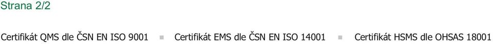 Certifikát EMS dle ČSN EN