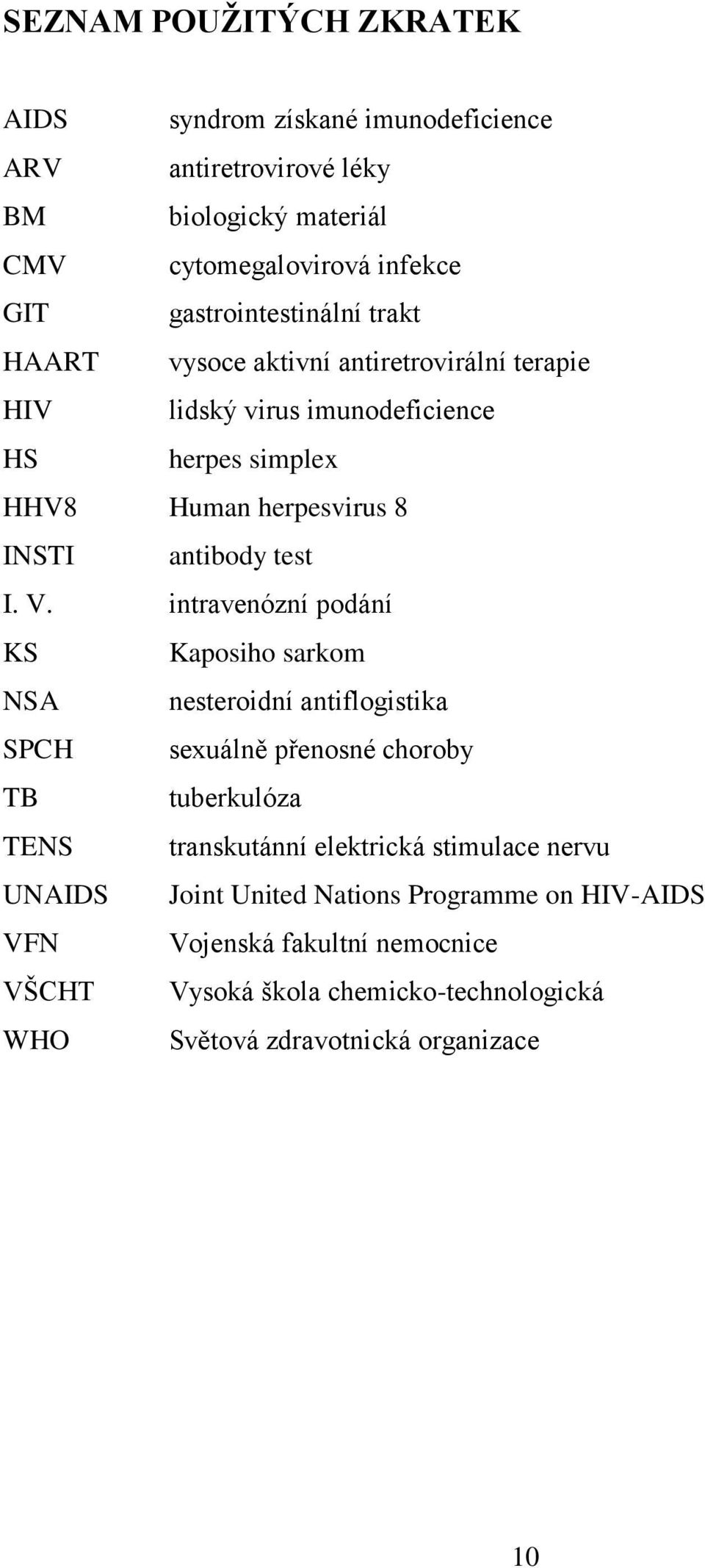 antibody test I. V.