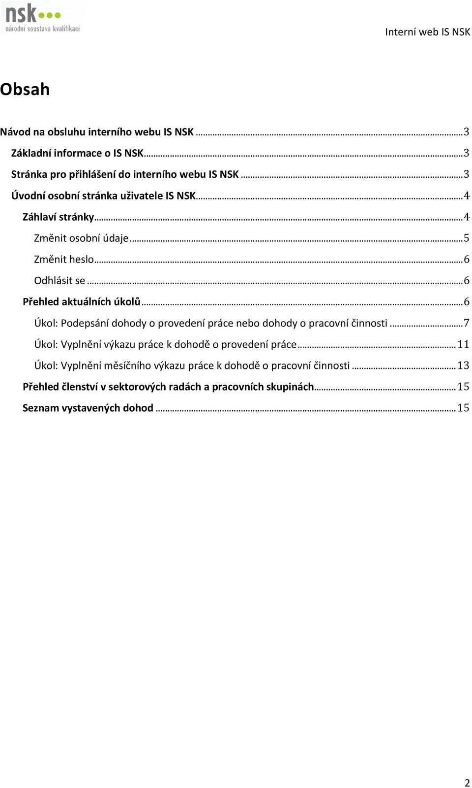 .. 6 Přehled aktuálních úkolů... 6 Úkol: Podepsání dohody o provedení práce nebo dohody o pracovní činnosti.