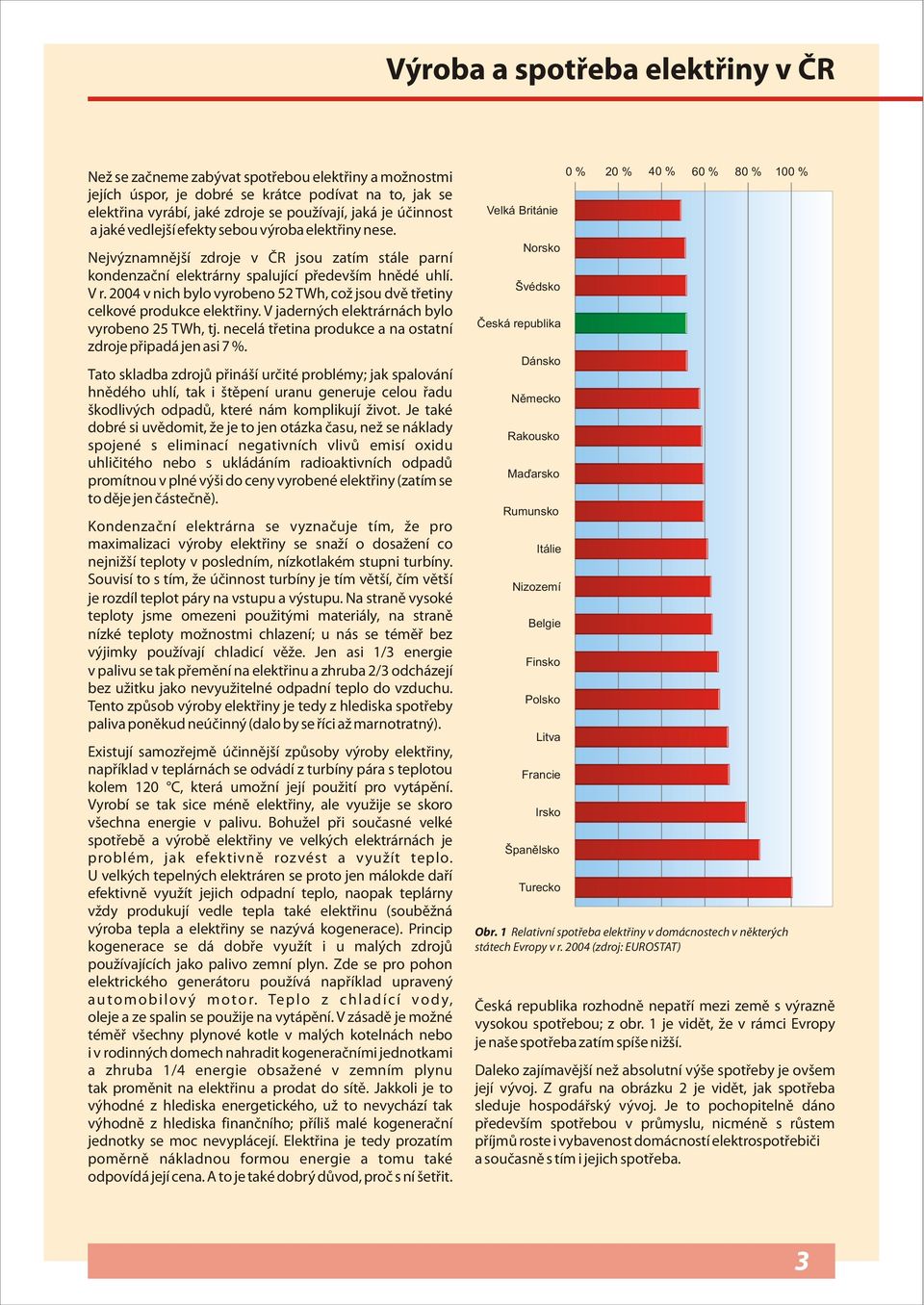 2004 v nich bylo vyrobeno 52 TWh, což jsou dvì tøetiny celkové produkce elektøiny. V jaderných elektrárnách bylo vyrobeno 25 TWh, tj. necelá tøetina produkce a na ostatní zdroje pøipadá jen asi 7 %.