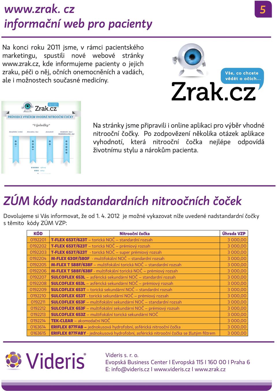 Po zodpovězení několika otázek aplikace vyhodnotí, která nitrooční čočka nejlépe odpovídá životnímu stylu a nárokům pacienta.