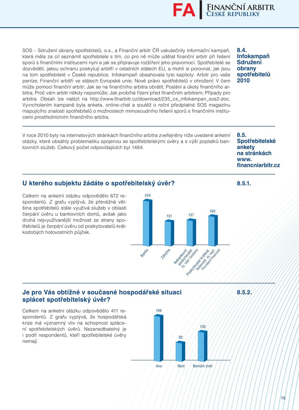 , a Finanční arbitr ČR uskutečnily informační kampaň, která měla za cíl seznámit spotřebitele s tím, co pro ně může udělat finanční arbitr při řešení sporů s finančními institucemi nyní a jak se