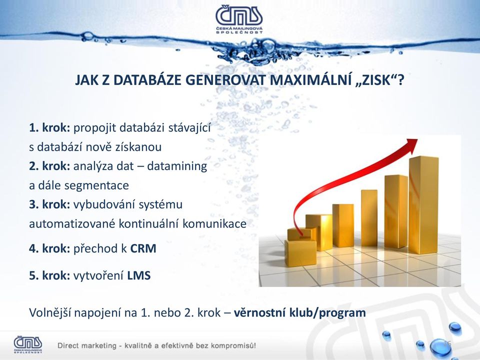 krok: analýza dat datamining a dále segmentace 3.