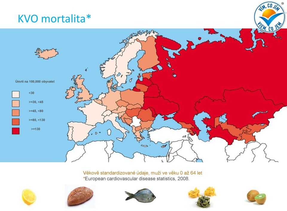 standardizované údaje, muži ve věku 0 až 64