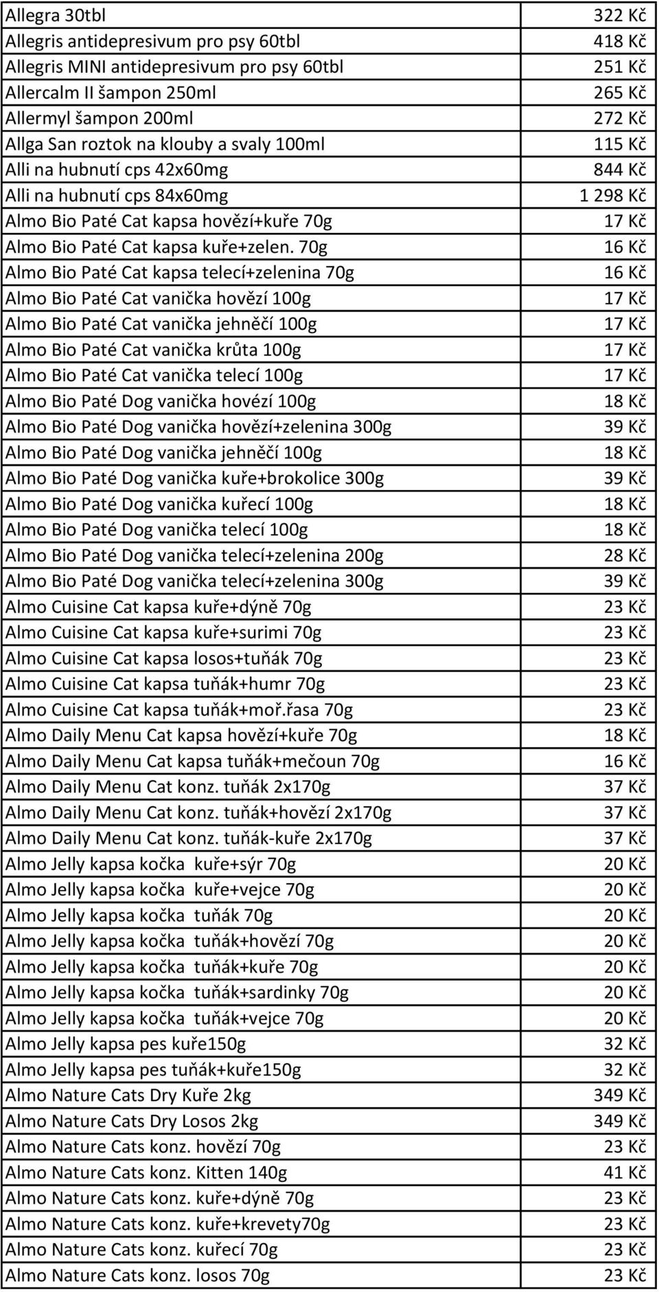 70g Almo Bio Paté Cat kapsa telecí+zelenina 70g Almo Bio Paté Cat vanička hovězí 100g Almo Bio Paté Cat vanička jehněčí 100g Almo Bio Paté Cat vanička krůta 100g Almo Bio Paté Cat vanička telecí 100g