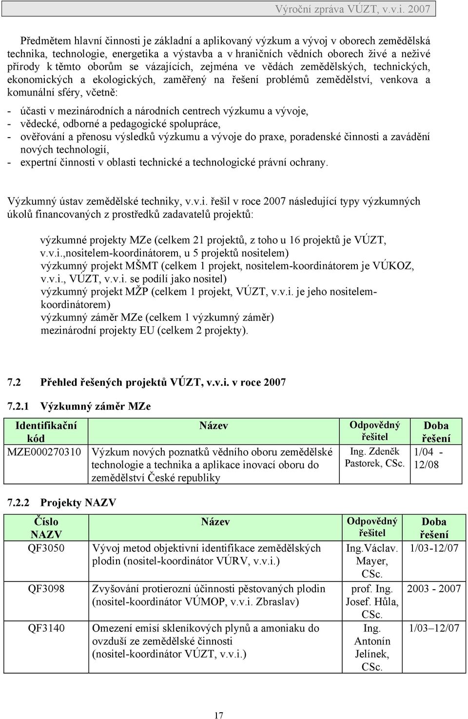 národních centrech výzkumu a vývoje, - vědecké, odborné a pedagogické spolupráce, - ověřování a přenosu výsledků výzkumu a vývoje do praxe, poradenské činnosti a zavádění nových technologií, -